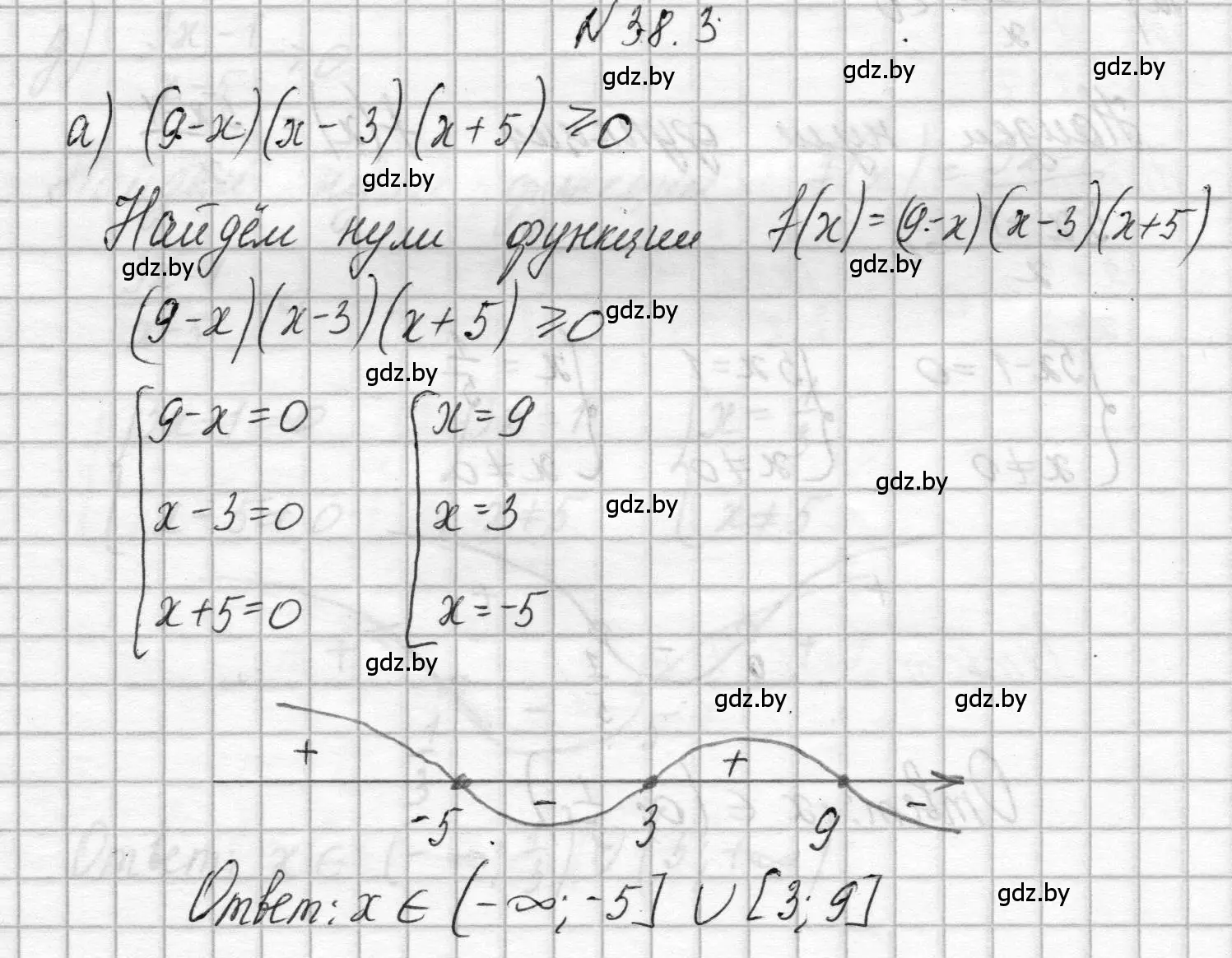 Решение номер 38.3 (страница 191) гдз по алгебре 7-9 класс Арефьева, Пирютко, сборник задач