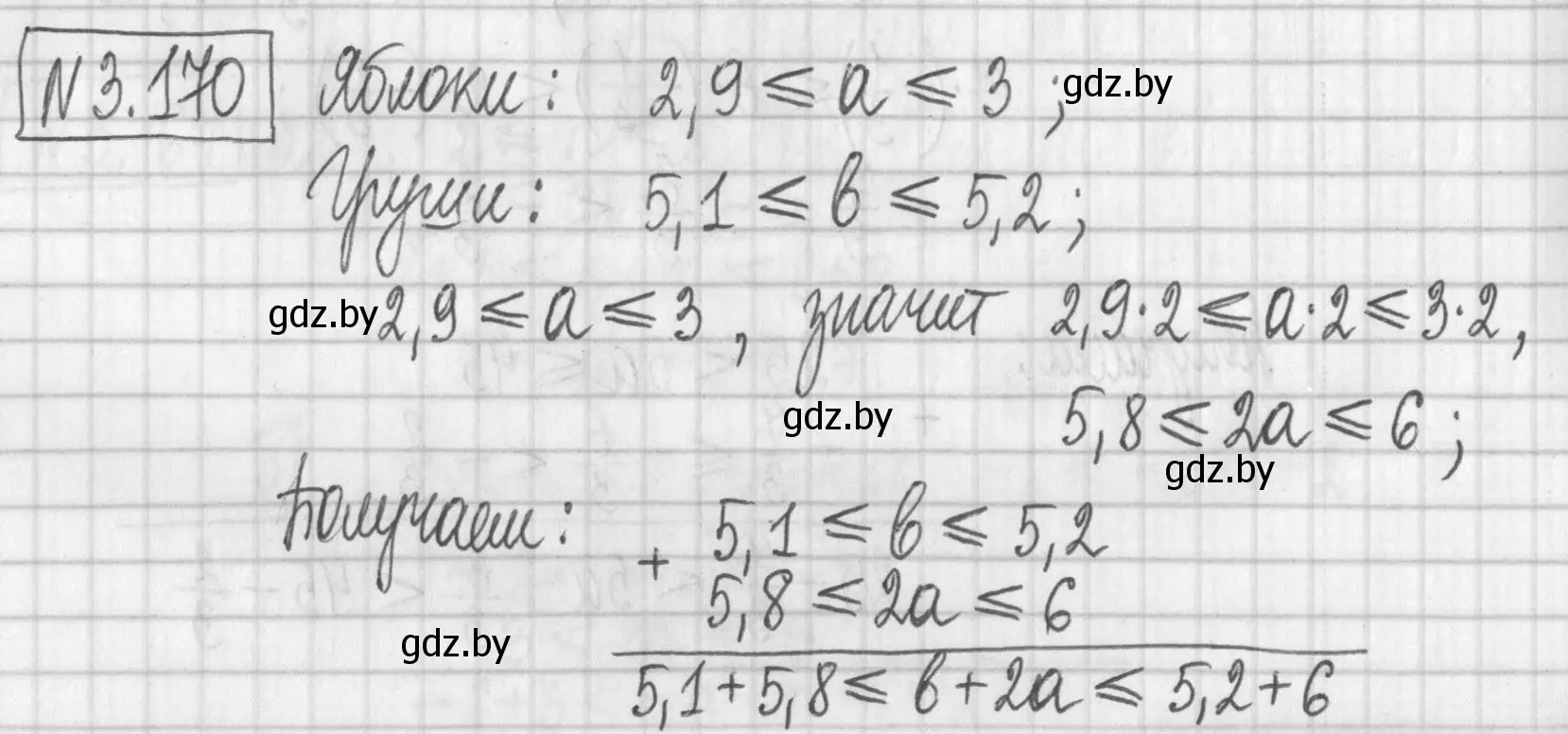 Решение номер 3.170 (страница 187) гдз по алгебре 7 класс Арефьева, Пирютко, учебник