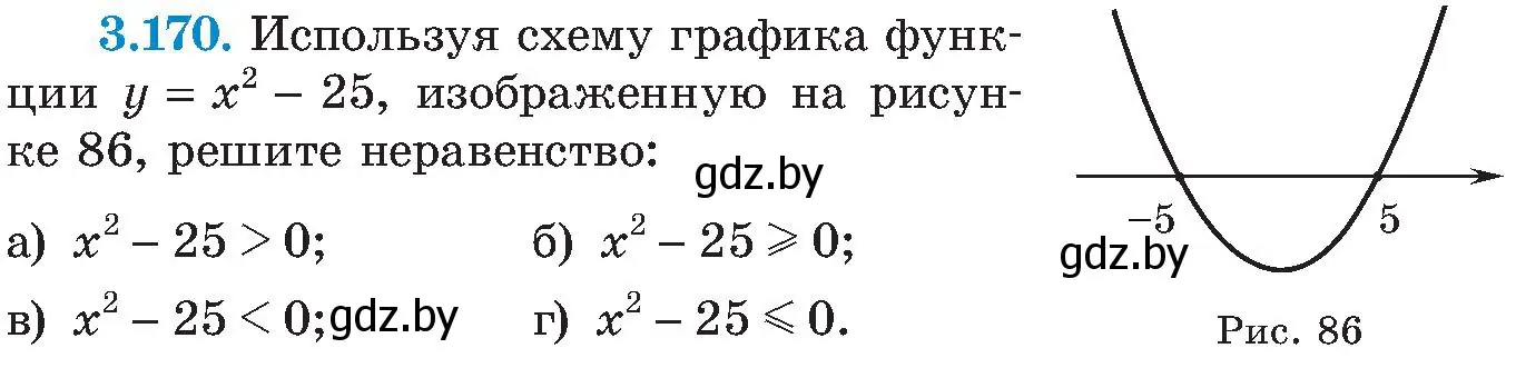 Условие номер 3.170 (страница 199) гдз по алгебре 8 класс Арефьева, Пирютко, учебник