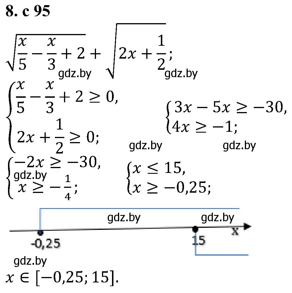 Решение номер 8 (страница 95) гдз по алгебре 8 класс Арефьева, Пирютко, учебник