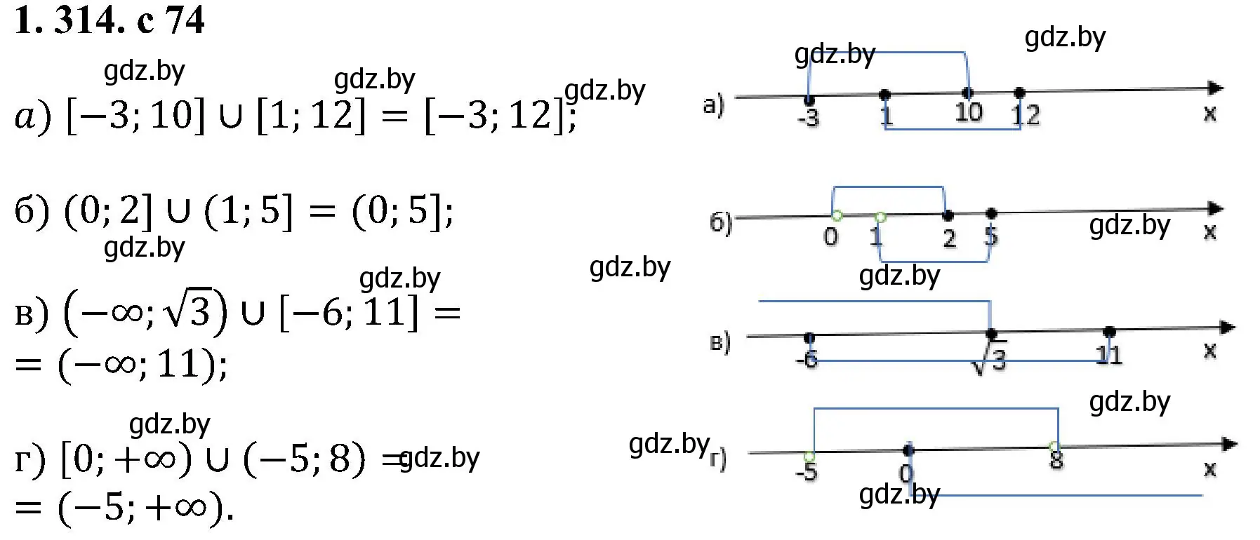 Решение номер 1.314 (страница 74) гдз по алгебре 8 класс Арефьева, Пирютко, учебник