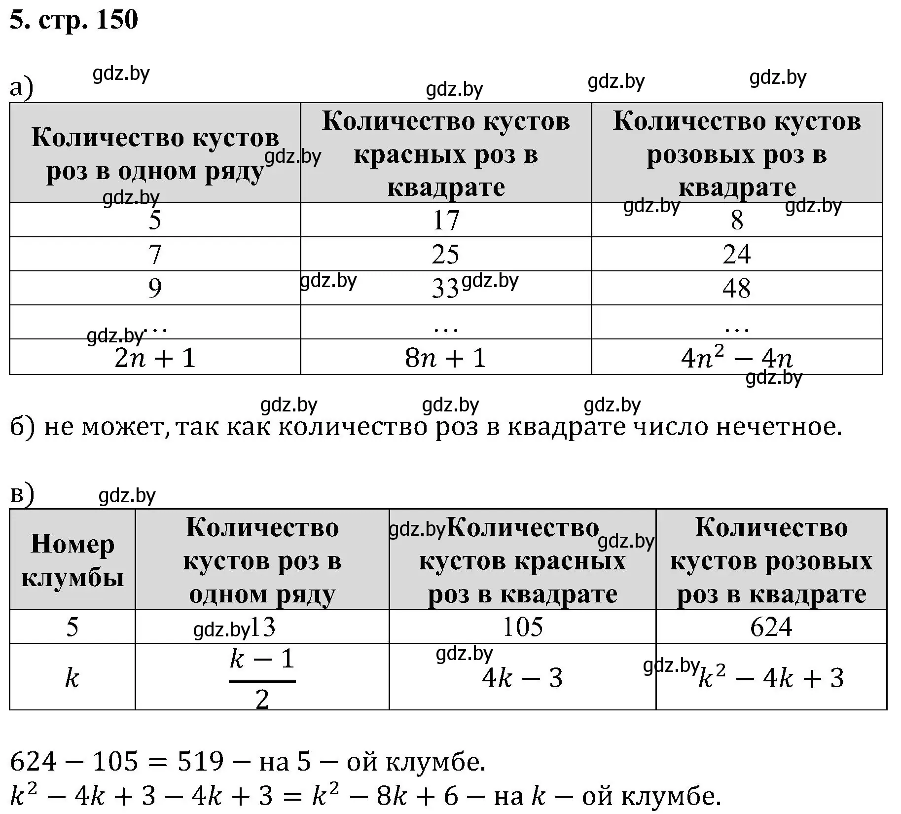 Решение номер 5 (страница 150) гдз по алгебре 8 класс Арефьева, Пирютко, учебник