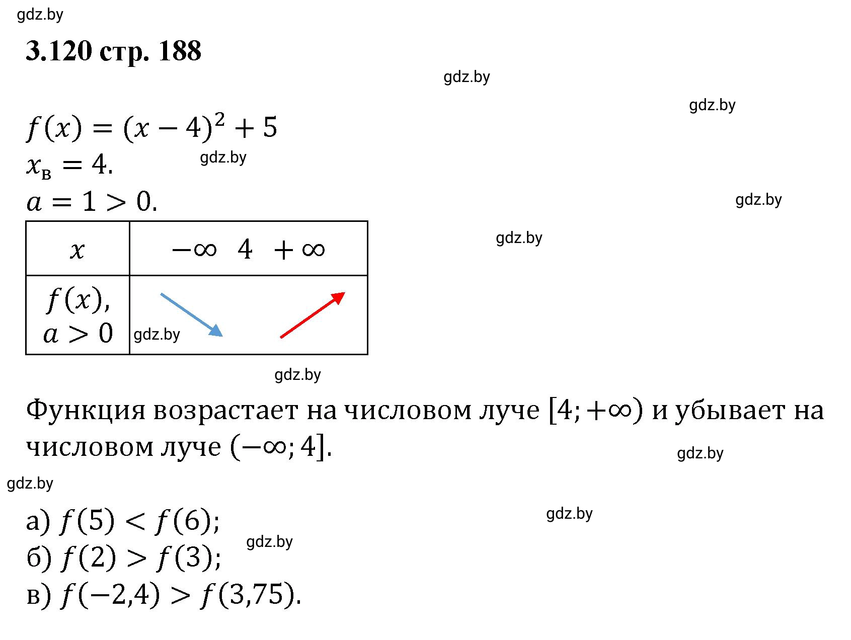 Решение номер 3.120 (страница 188) гдз по алгебре 8 класс Арефьева, Пирютко, учебник