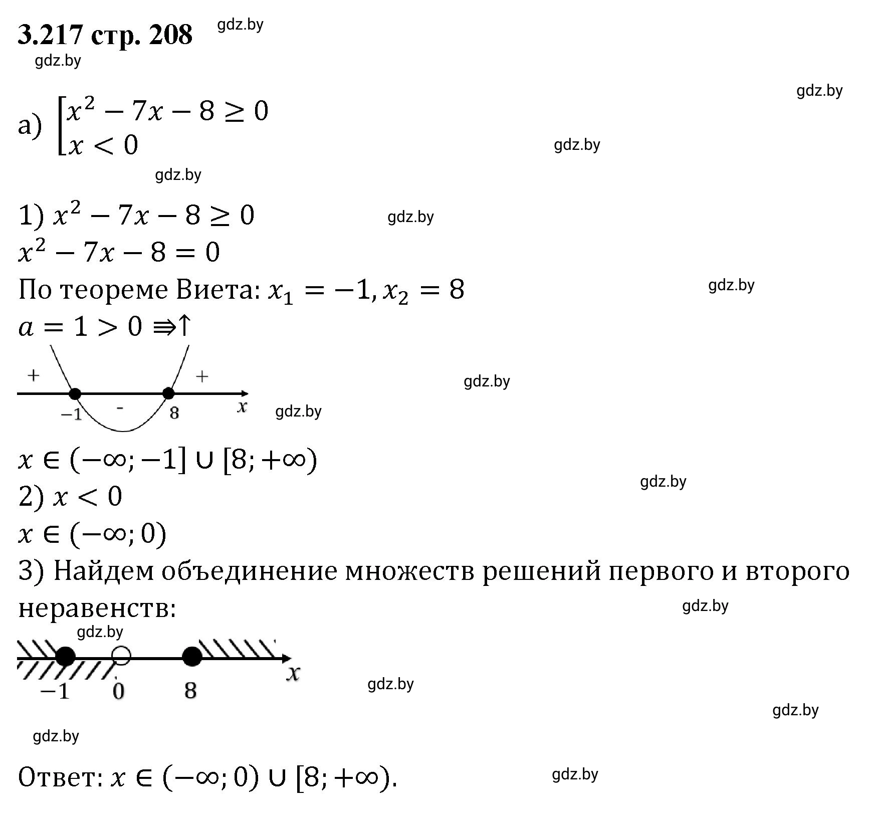 Решение номер 3.217 (страница 208) гдз по алгебре 8 класс Арефьева, Пирютко, учебник