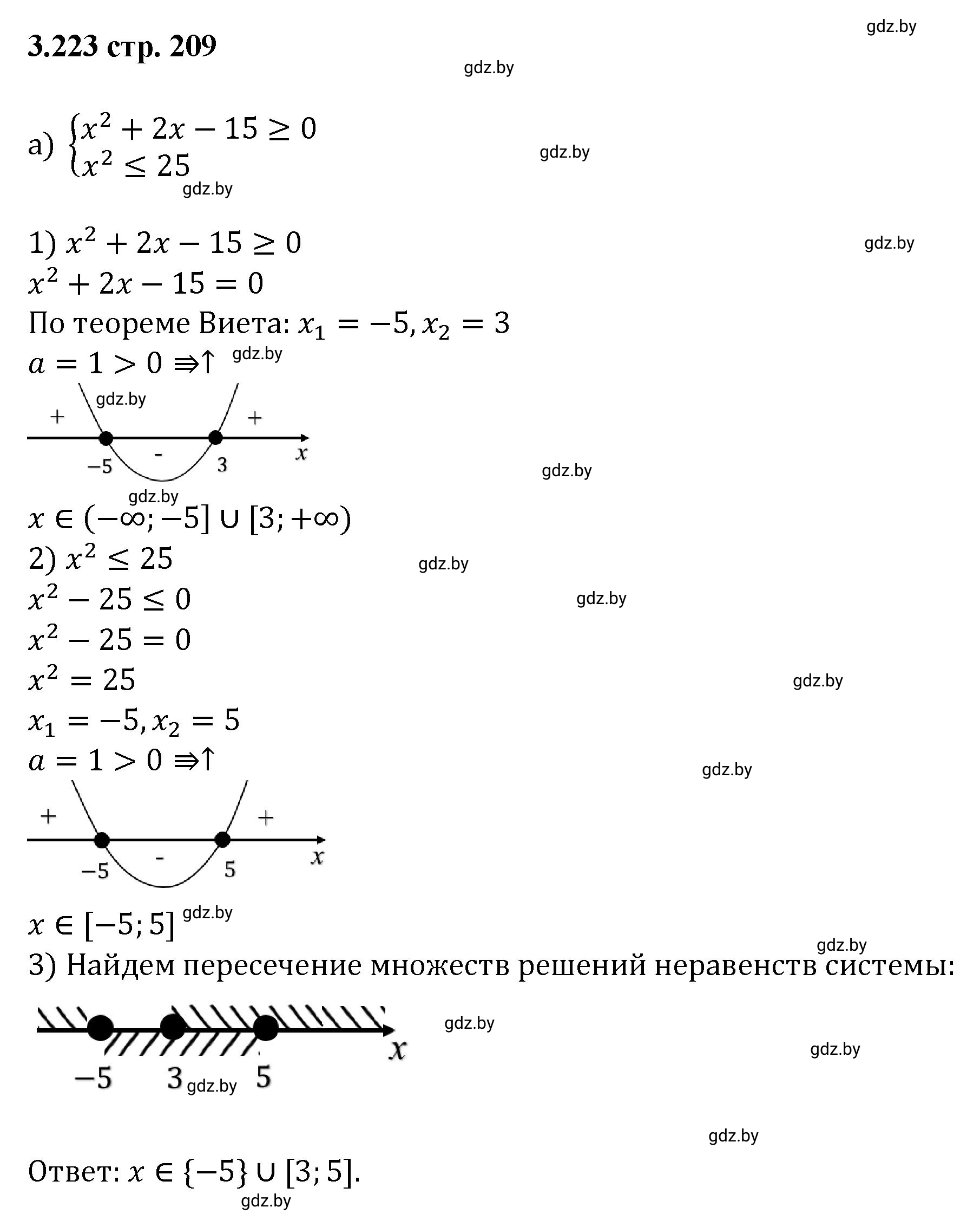 Решение номер 3.223 (страница 209) гдз по алгебре 8 класс Арефьева, Пирютко, учебник