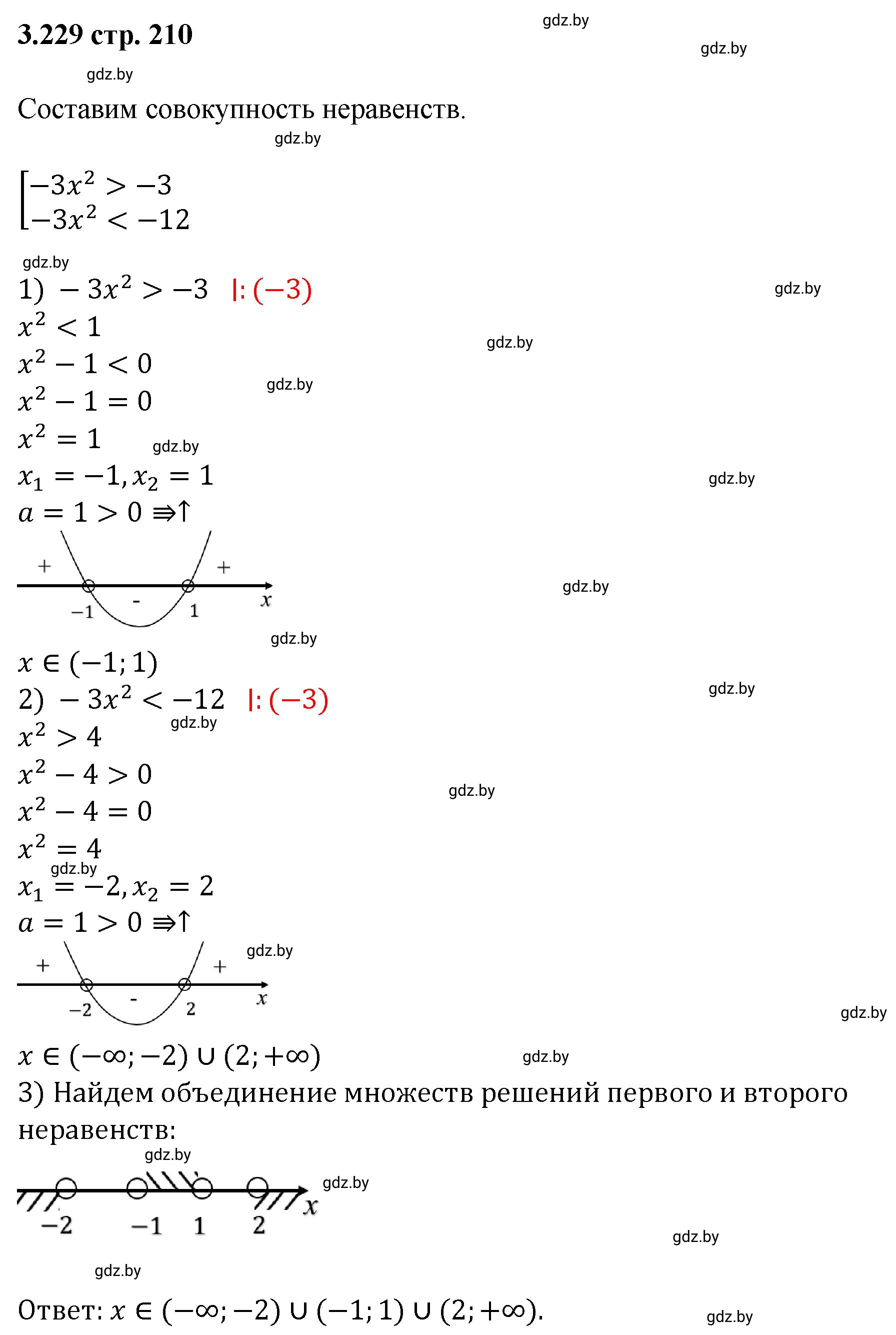 Решение номер 3.229 (страница 210) гдз по алгебре 8 класс Арефьева, Пирютко, учебник