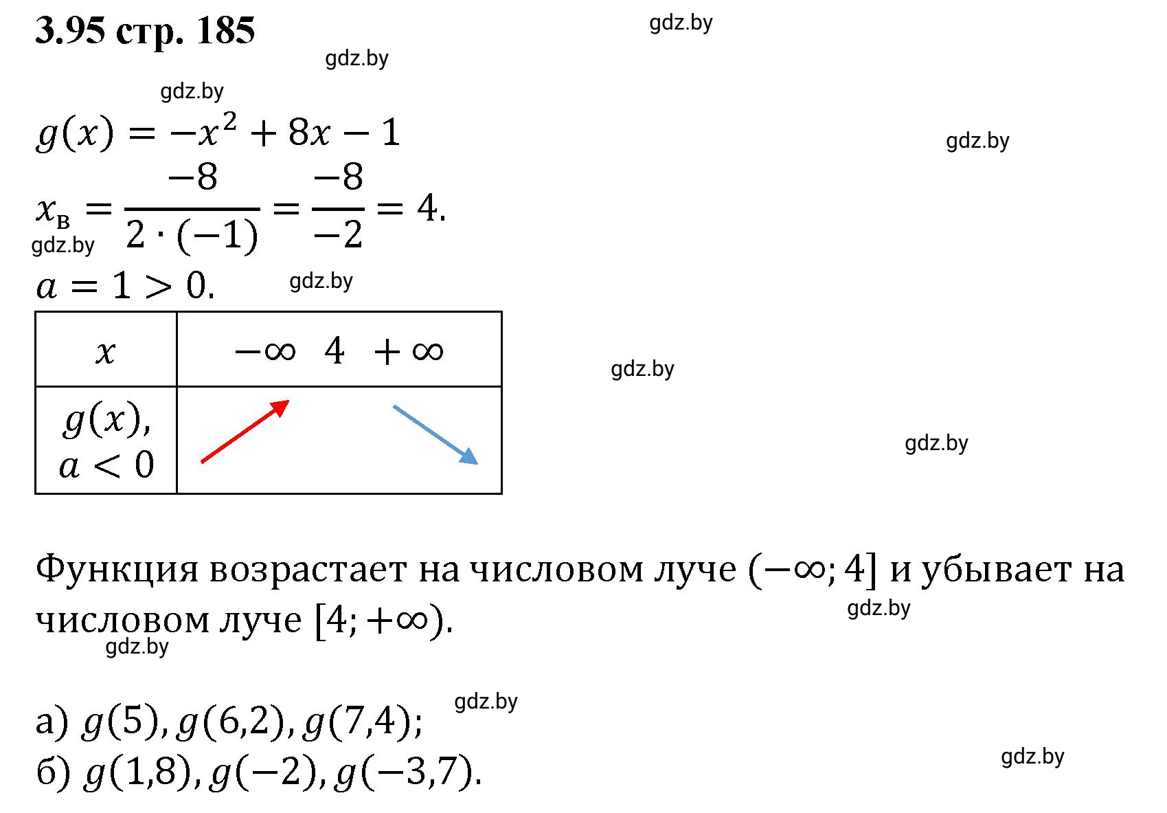 Решение номер 3.95 (страница 185) гдз по алгебре 8 класс Арефьева, Пирютко, учебник