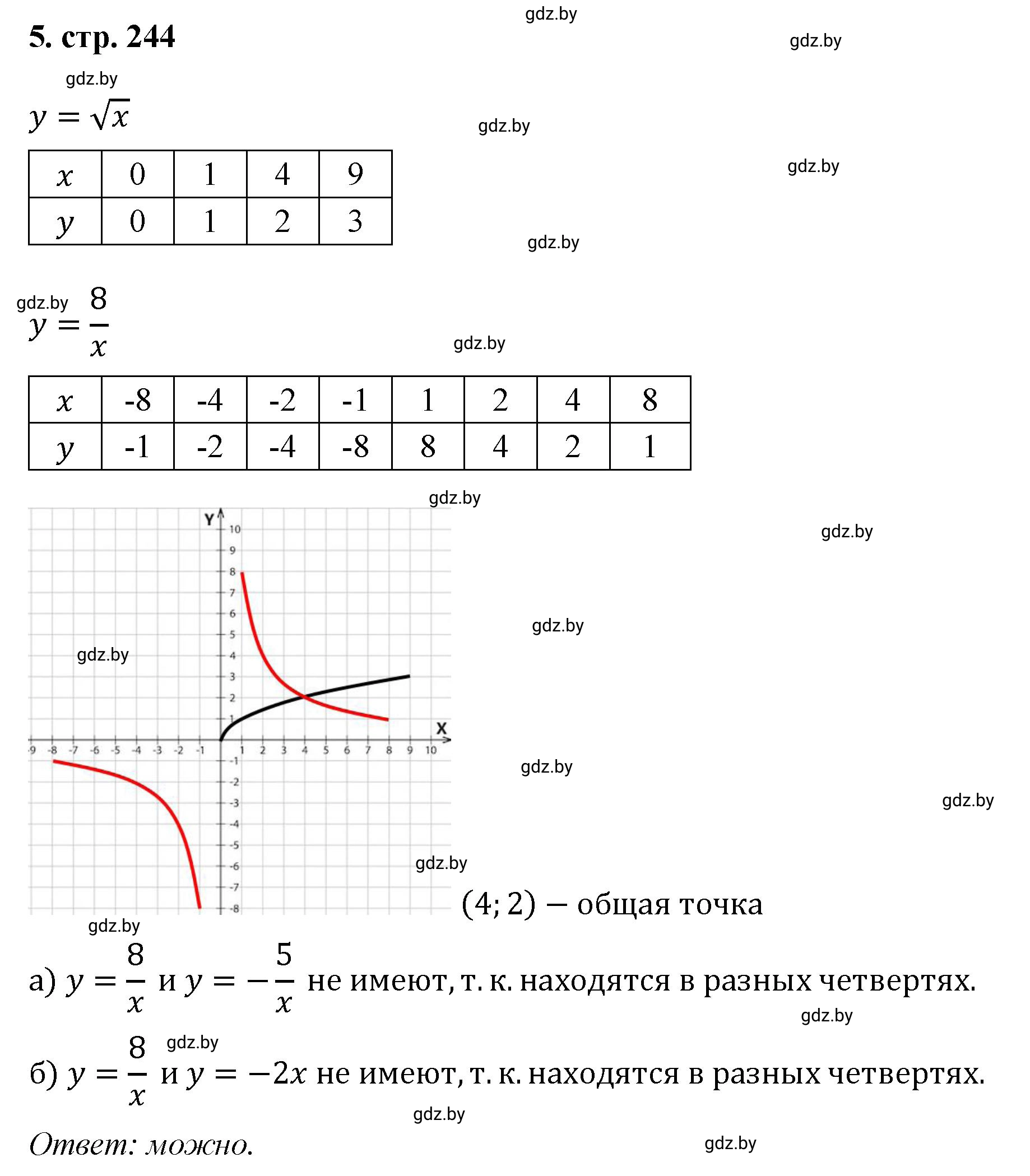 Решение номер 5 (страница 244) гдз по алгебре 8 класс Арефьева, Пирютко, учебник