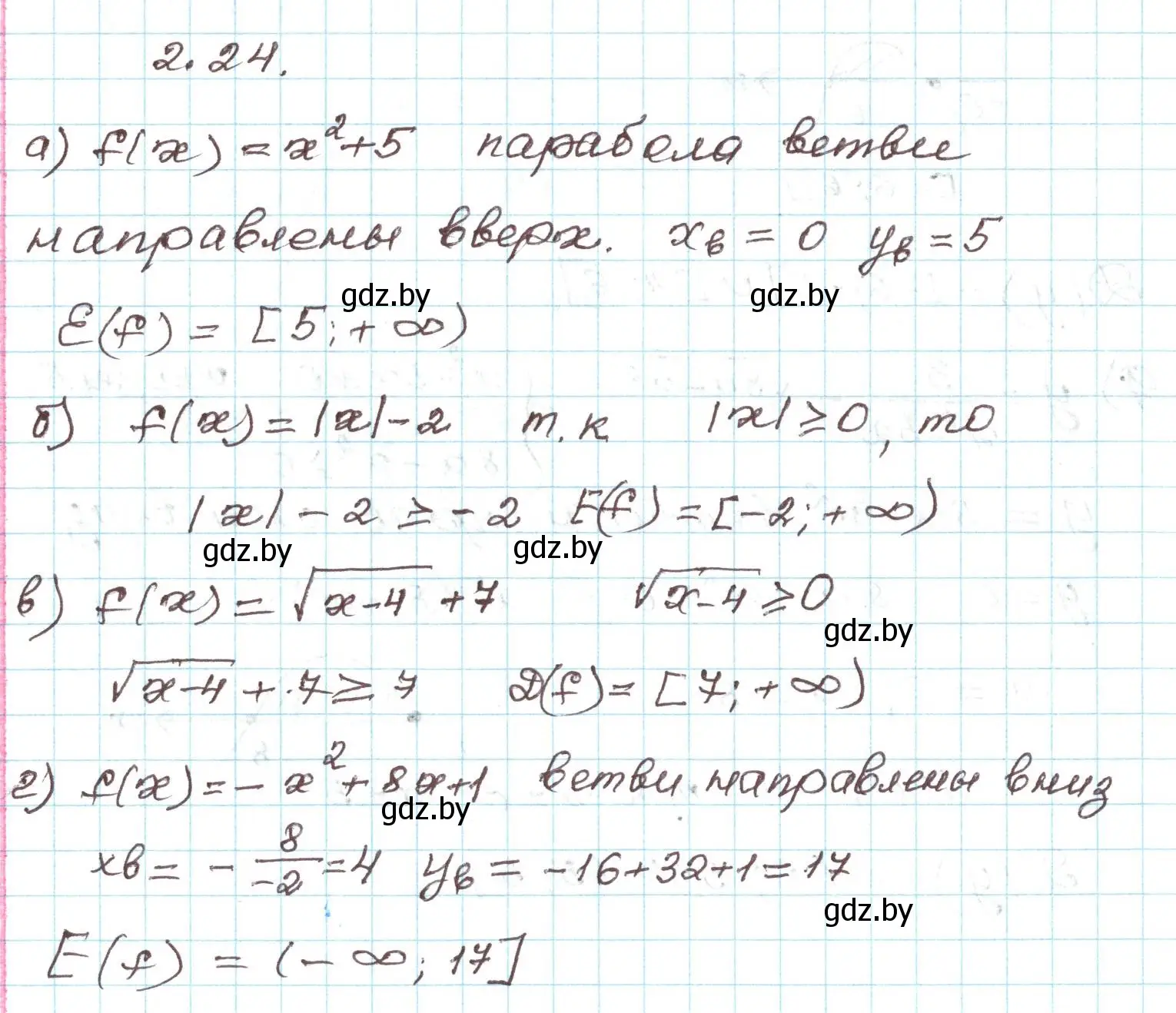 Решение номер 2.24 (страница 87) гдз по алгебре 9 класс Арефьева, Пирютко, учебник