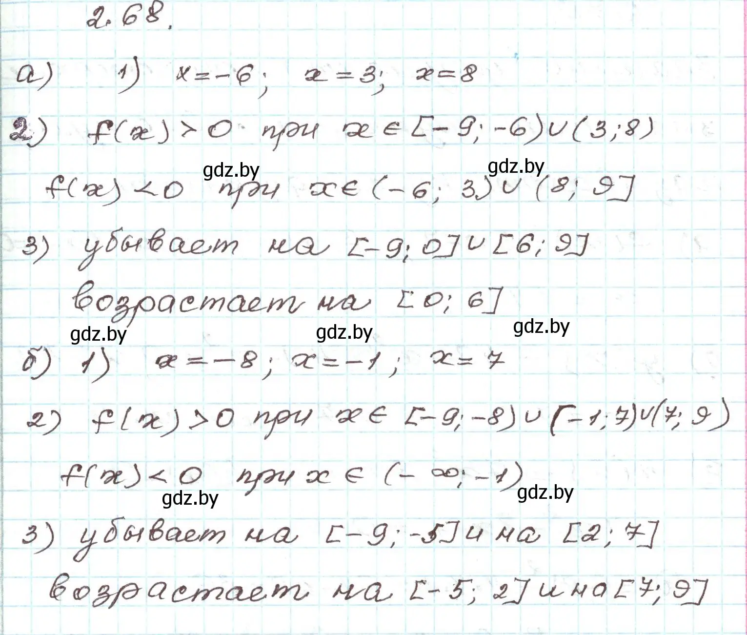 Решение номер 2.68 (страница 101) гдз по алгебре 9 класс Арефьева, Пирютко, учебник