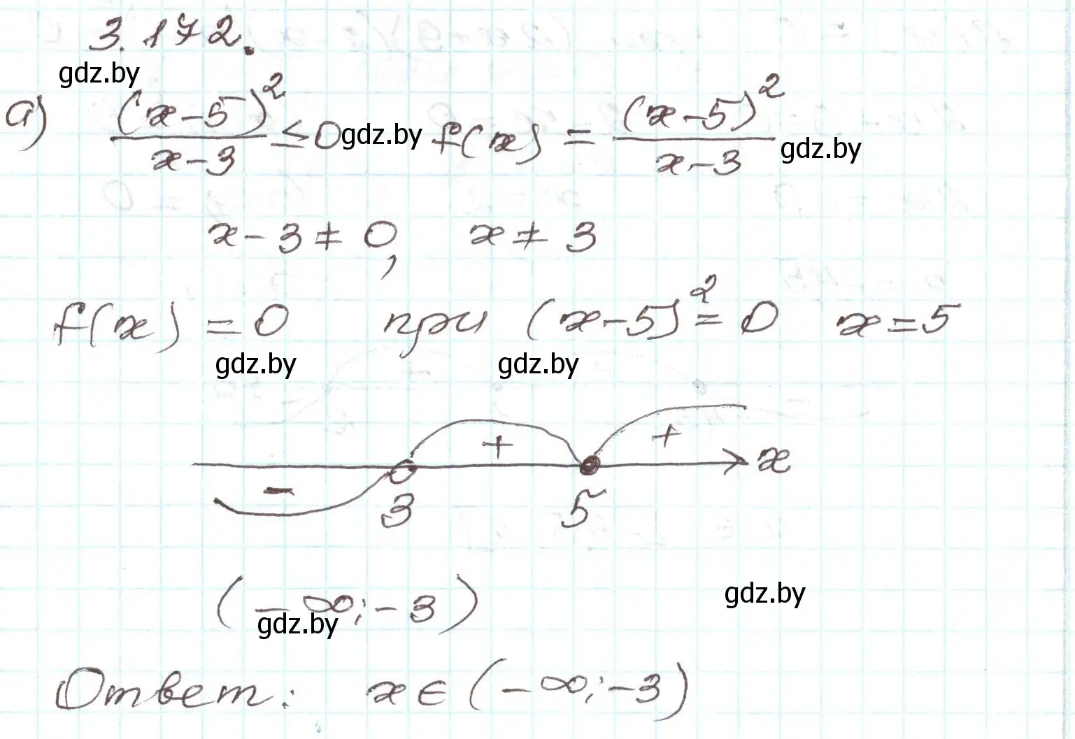 Решение номер 3.172 (страница 193) гдз по алгебре 9 класс Арефьева, Пирютко, учебник