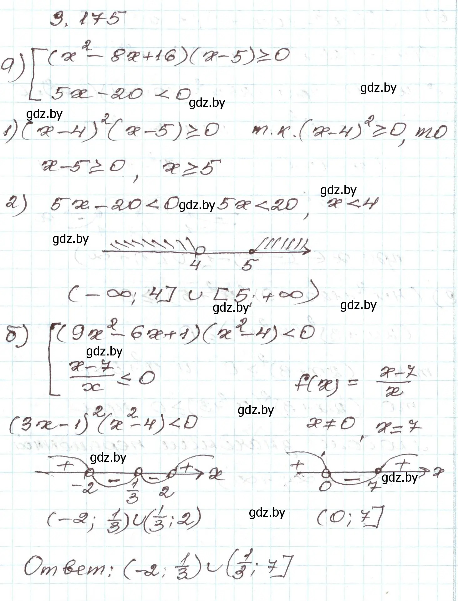 Решение номер 3.175 (страница 194) гдз по алгебре 9 класс Арефьева, Пирютко, учебник