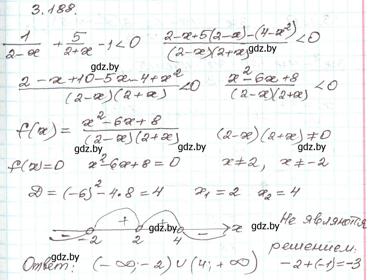 Решение номер 3.188 (страница 196) гдз по алгебре 9 класс Арефьева, Пирютко, учебник