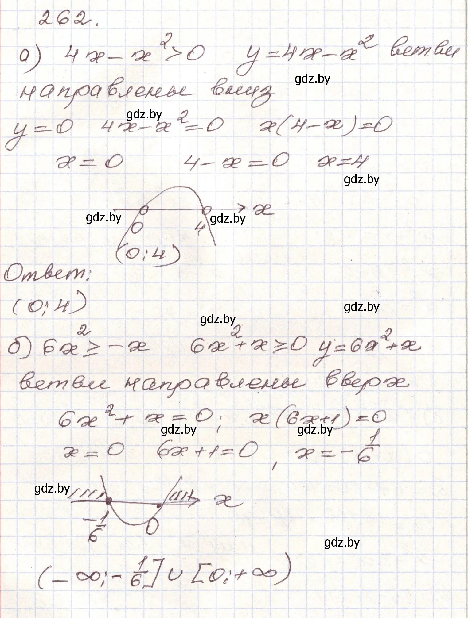 Решение номер 262 (страница 294) гдз по алгебре 9 класс Арефьева, Пирютко, учебник