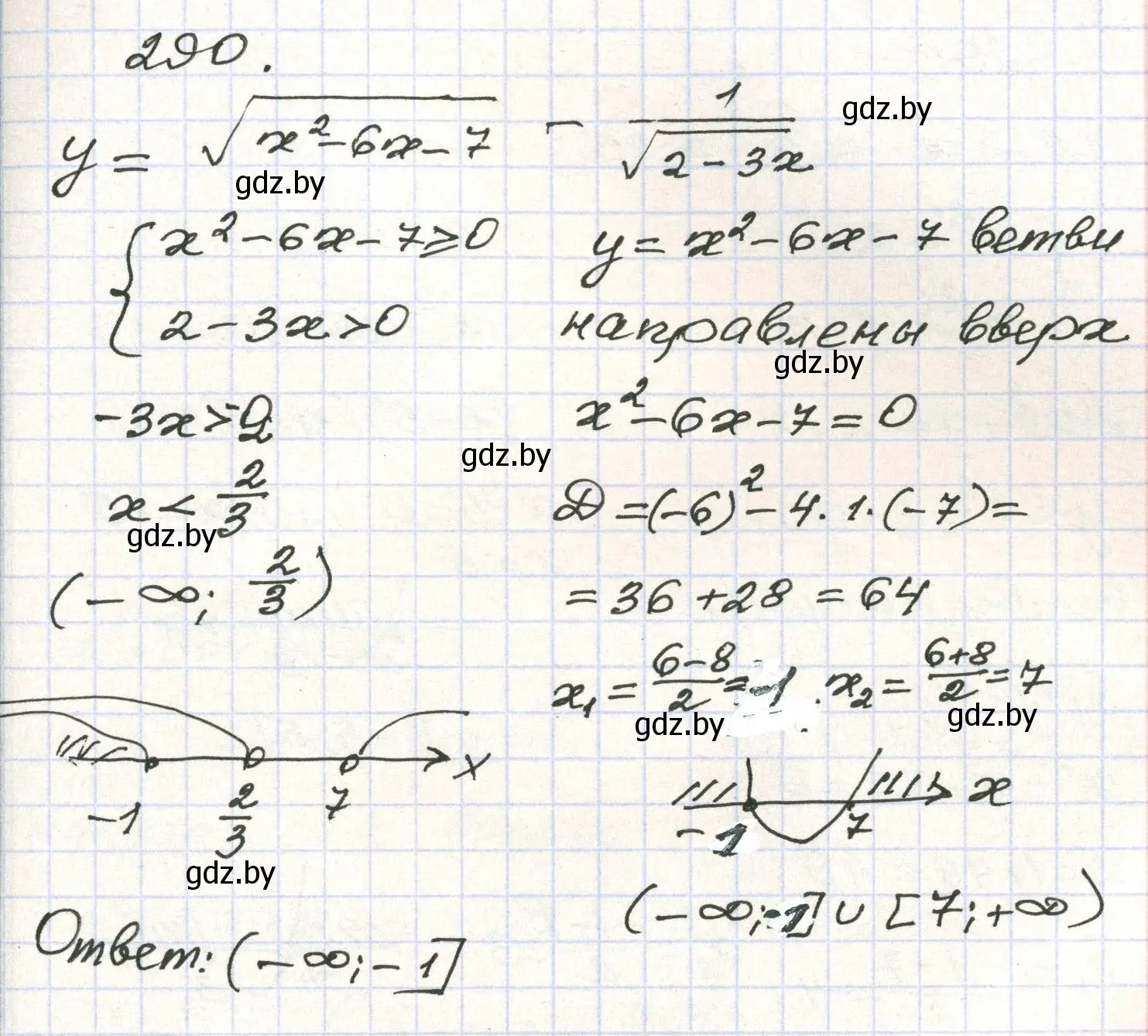 Решение номер 290 (страница 297) гдз по алгебре 9 класс Арефьева, Пирютко, учебник