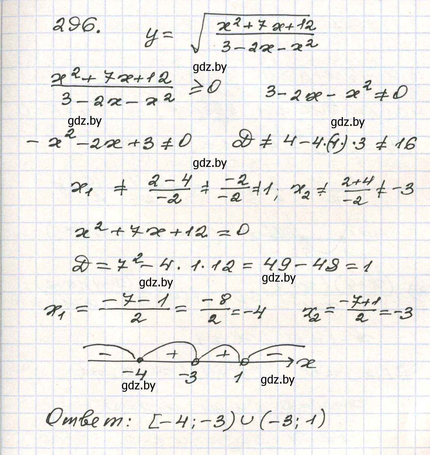 Решение номер 296 (страница 298) гдз по алгебре 9 класс Арефьева, Пирютко, учебник