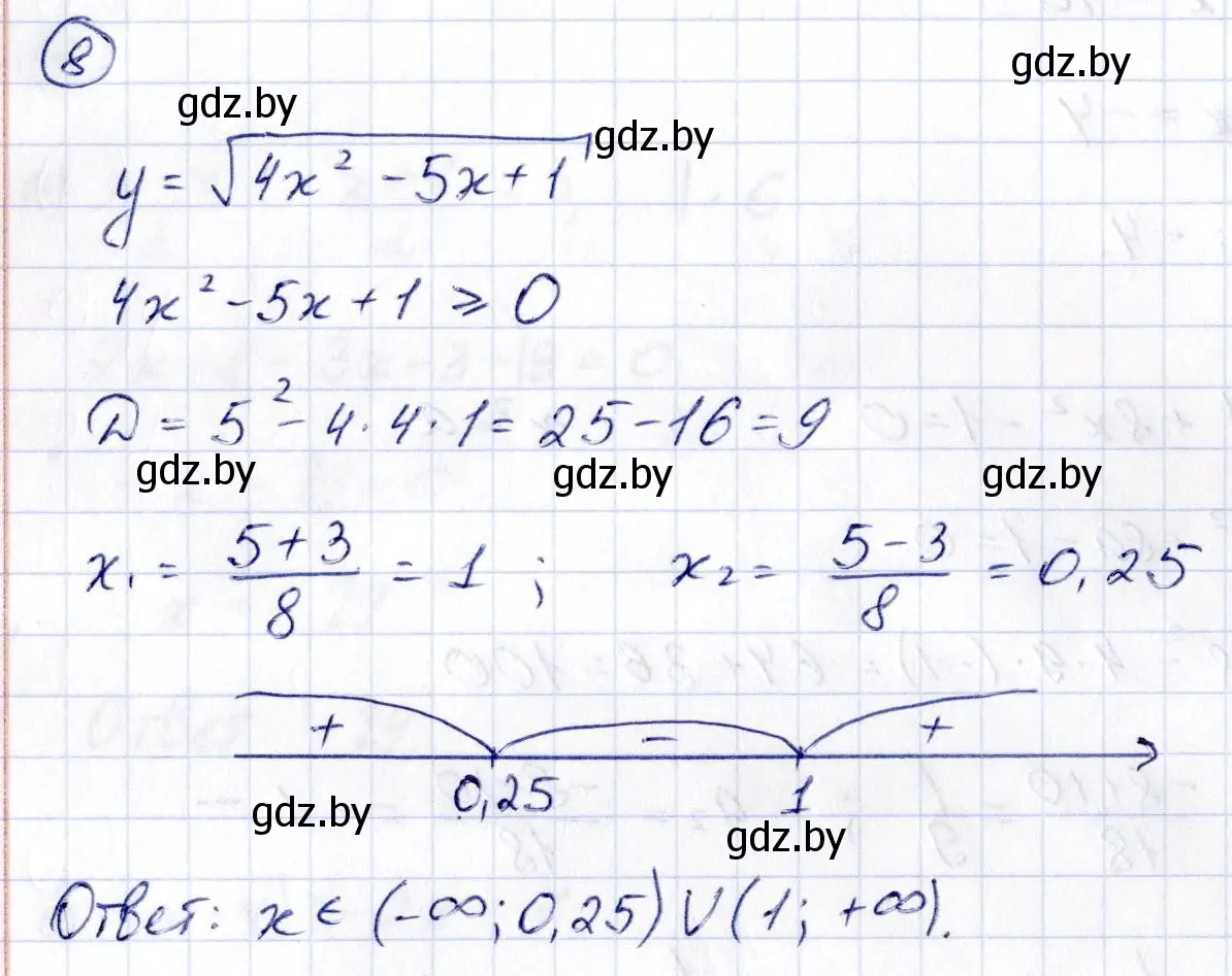 Решение номер 8 (страница 4) гдз по алгебре 10 класс Арефьева, Пирютко, учебник