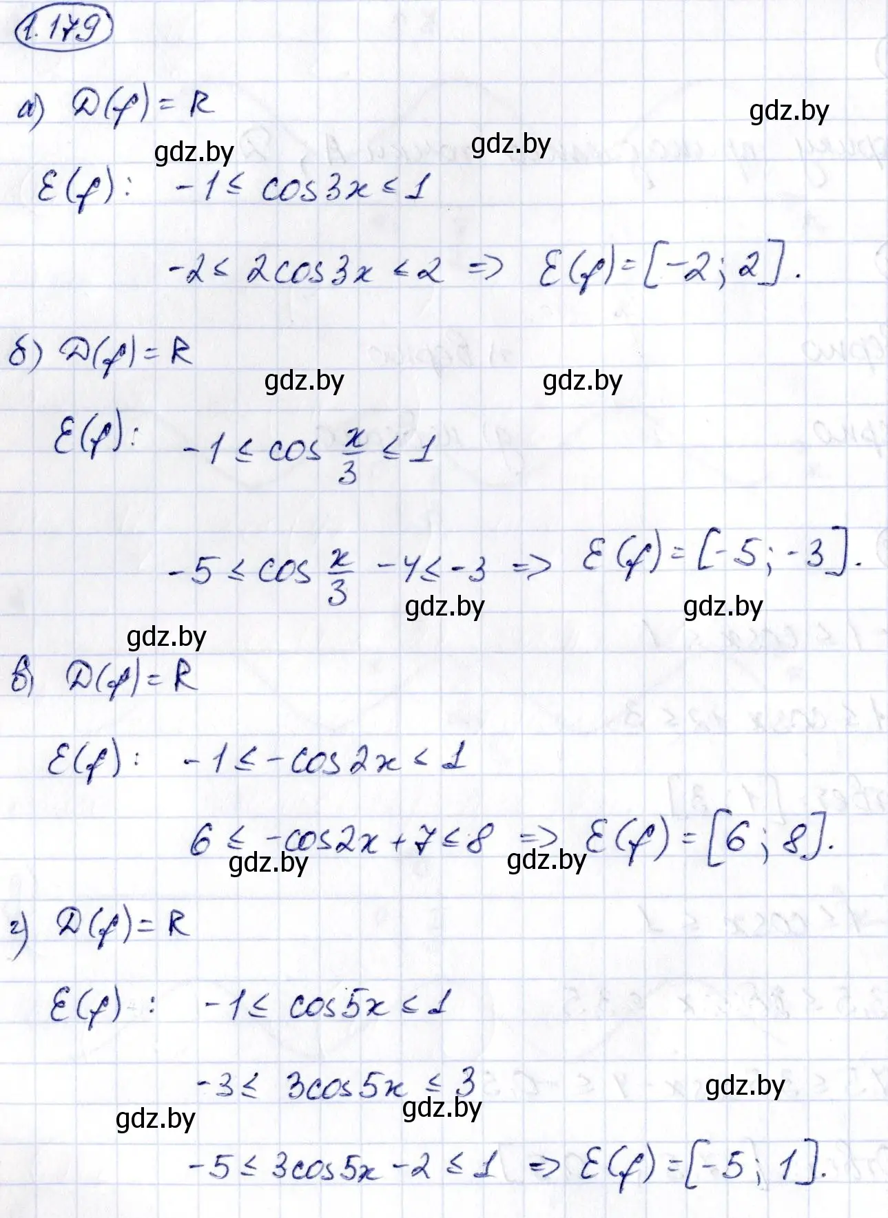 Решение номер 1.179 (страница 69) гдз по алгебре 10 класс Арефьева, Пирютко, учебник