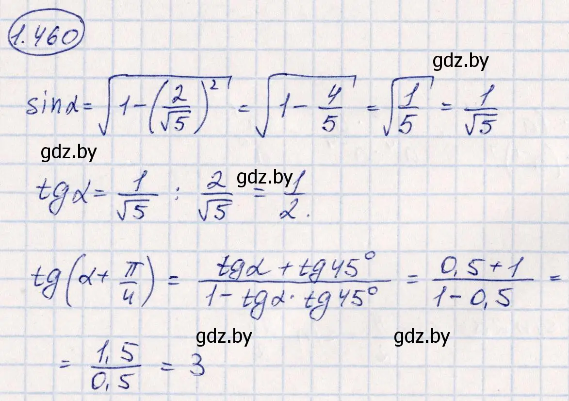 Решение номер 1.460 (страница 141) гдз по алгебре 10 класс Арефьева, Пирютко, учебник