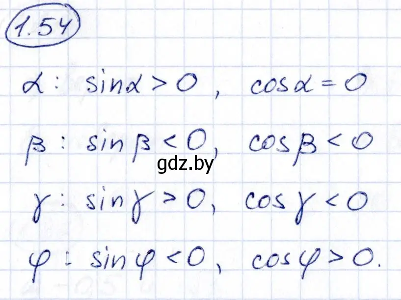 Решение номер 1.54 (страница 28) гдз по алгебре 10 класс Арефьева, Пирютко, учебник