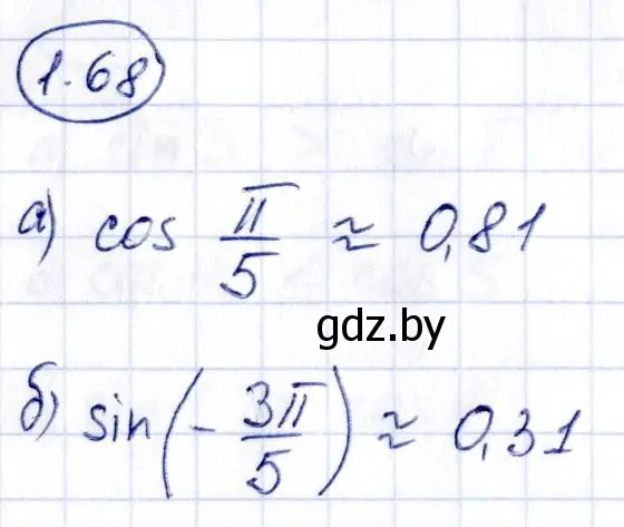 Решение номер 1.68 (страница 30) гдз по алгебре 10 класс Арефьева, Пирютко, учебник