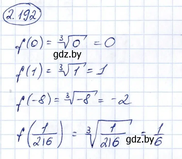 Решение номер 2.192 (страница 198) гдз по алгебре 10 класс Арефьева, Пирютко, учебник