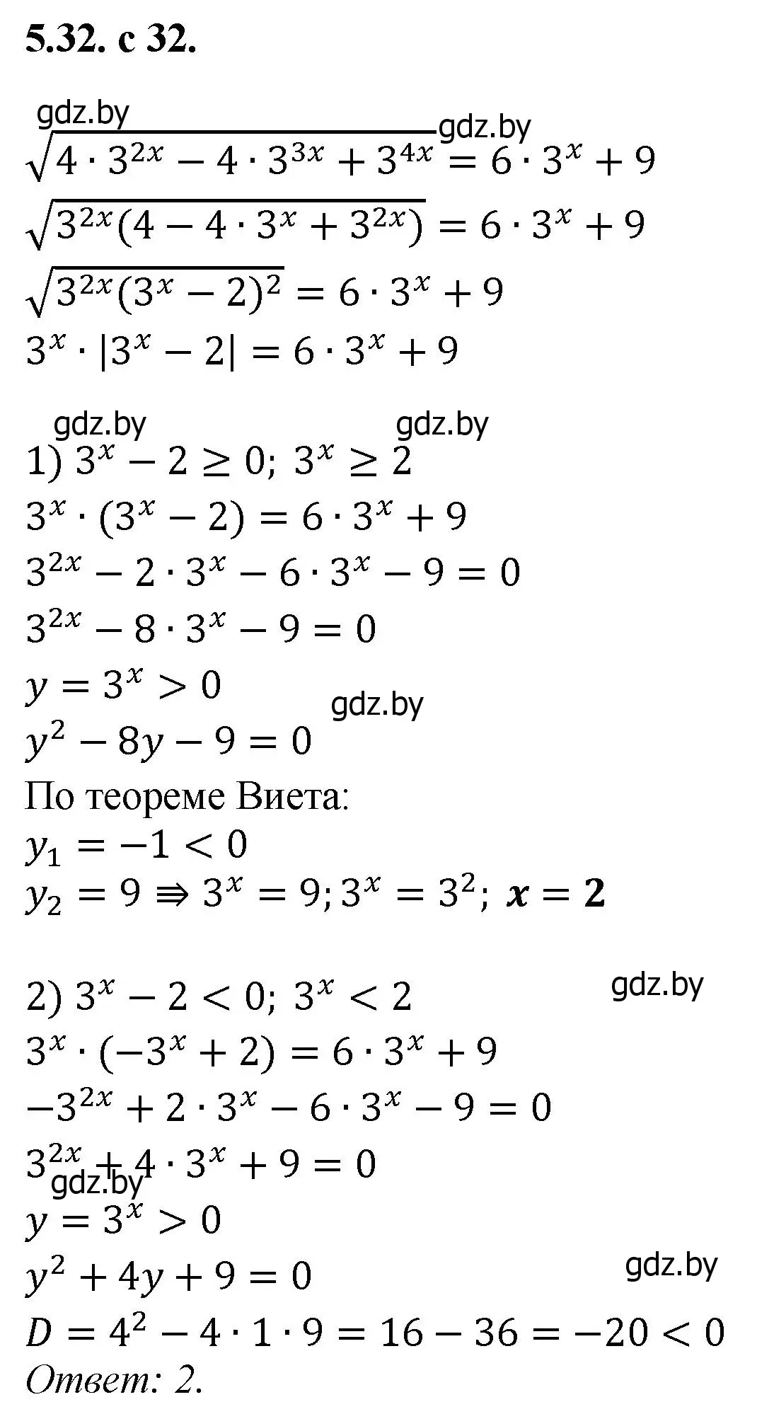 Решение номер 32 (страница 32) гдз по алгебре 11 класс Арефьева, Пирютко, сборник задач