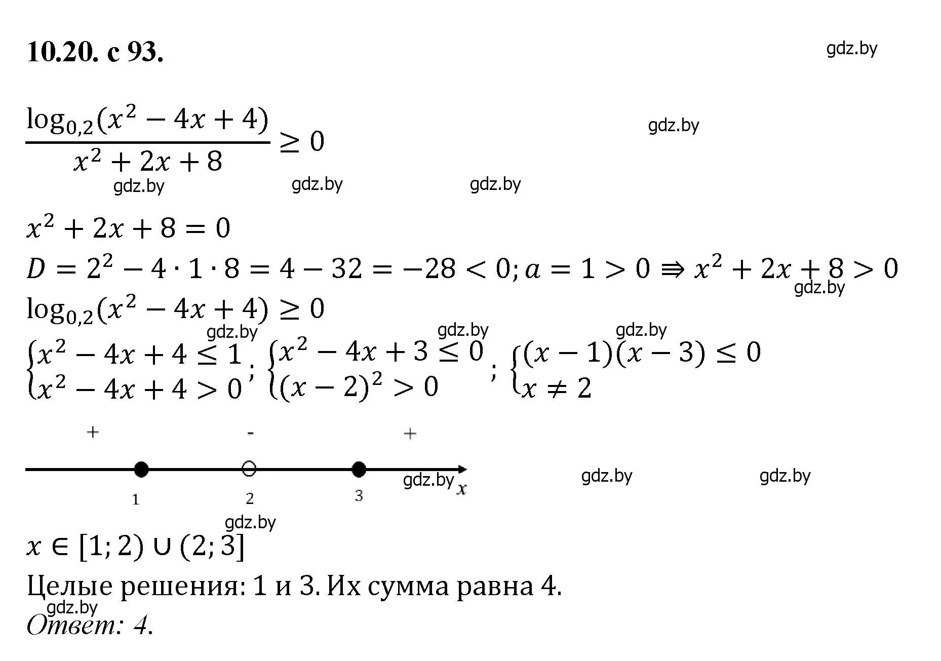 Решение номер 20 (страница 93) гдз по алгебре 11 класс Арефьева, Пирютко, сборник задач