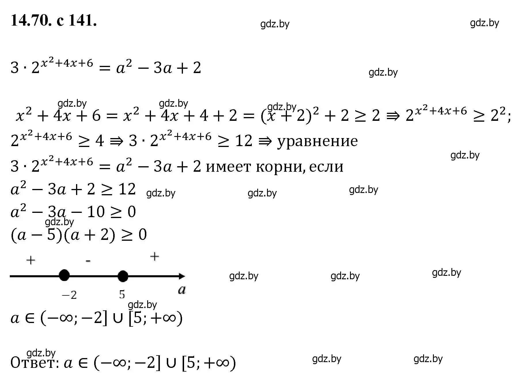 Решение номер 70 (страница 141) гдз по алгебре 11 класс Арефьева, Пирютко, сборник задач