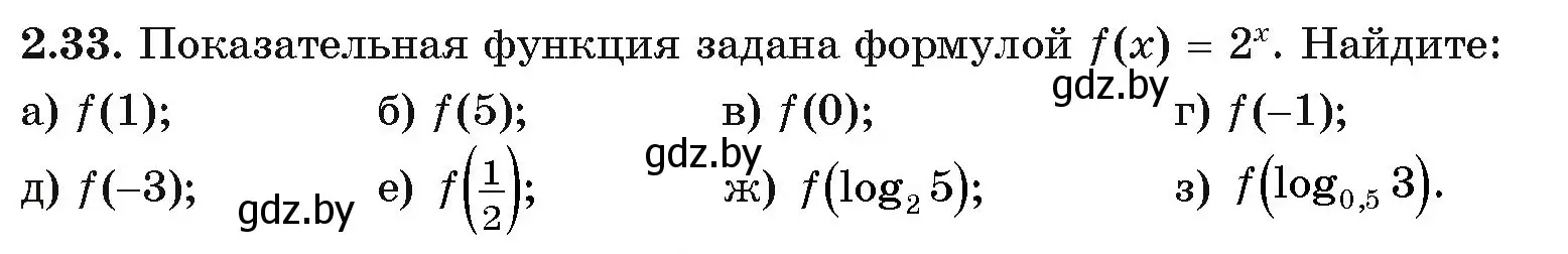 Условие номер 2.33 (страница 55) гдз по алгебре 11 класс Арефьева, Пирютко, учебник