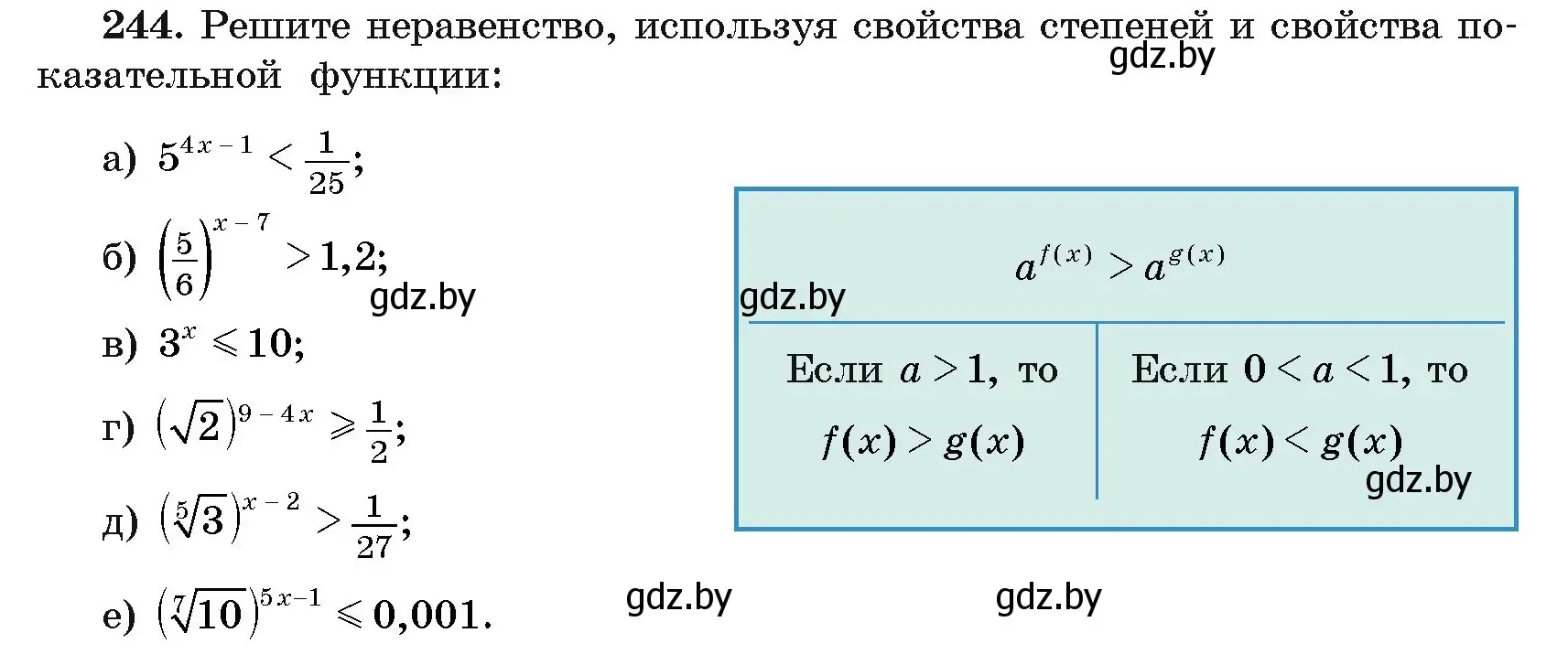 Условие номер 244 (страница 196) гдз по алгебре 11 класс Арефьева, Пирютко, учебник