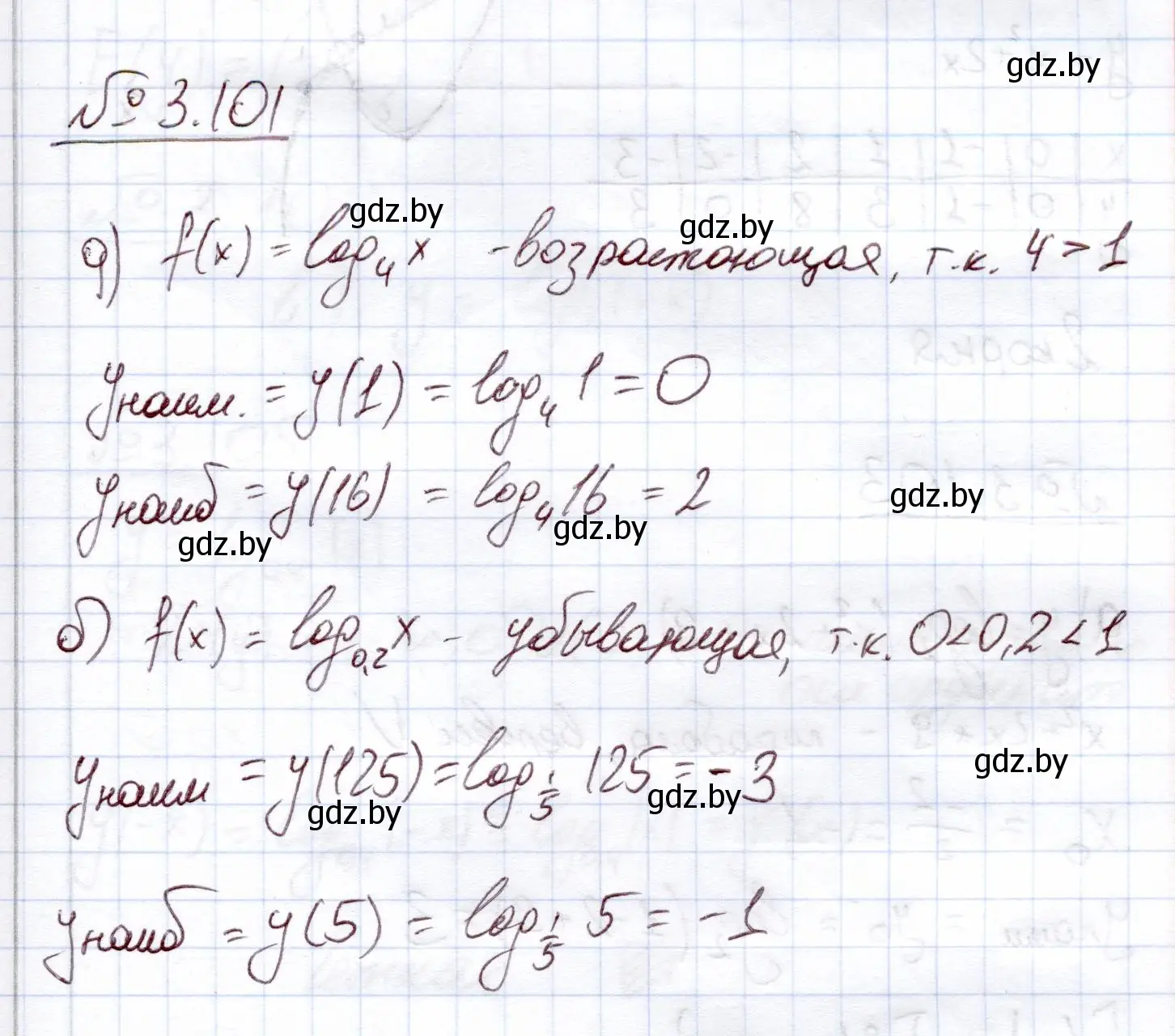 Решение номер 101 (страница 125) гдз по алгебре 11 класс Арефьева, Пирютко, учебник