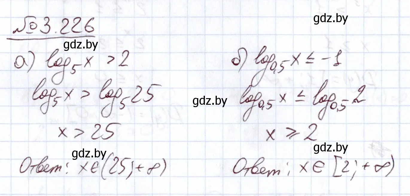 Решение номер 226 (страница 156) гдз по алгебре 11 класс Арефьева, Пирютко, учебник