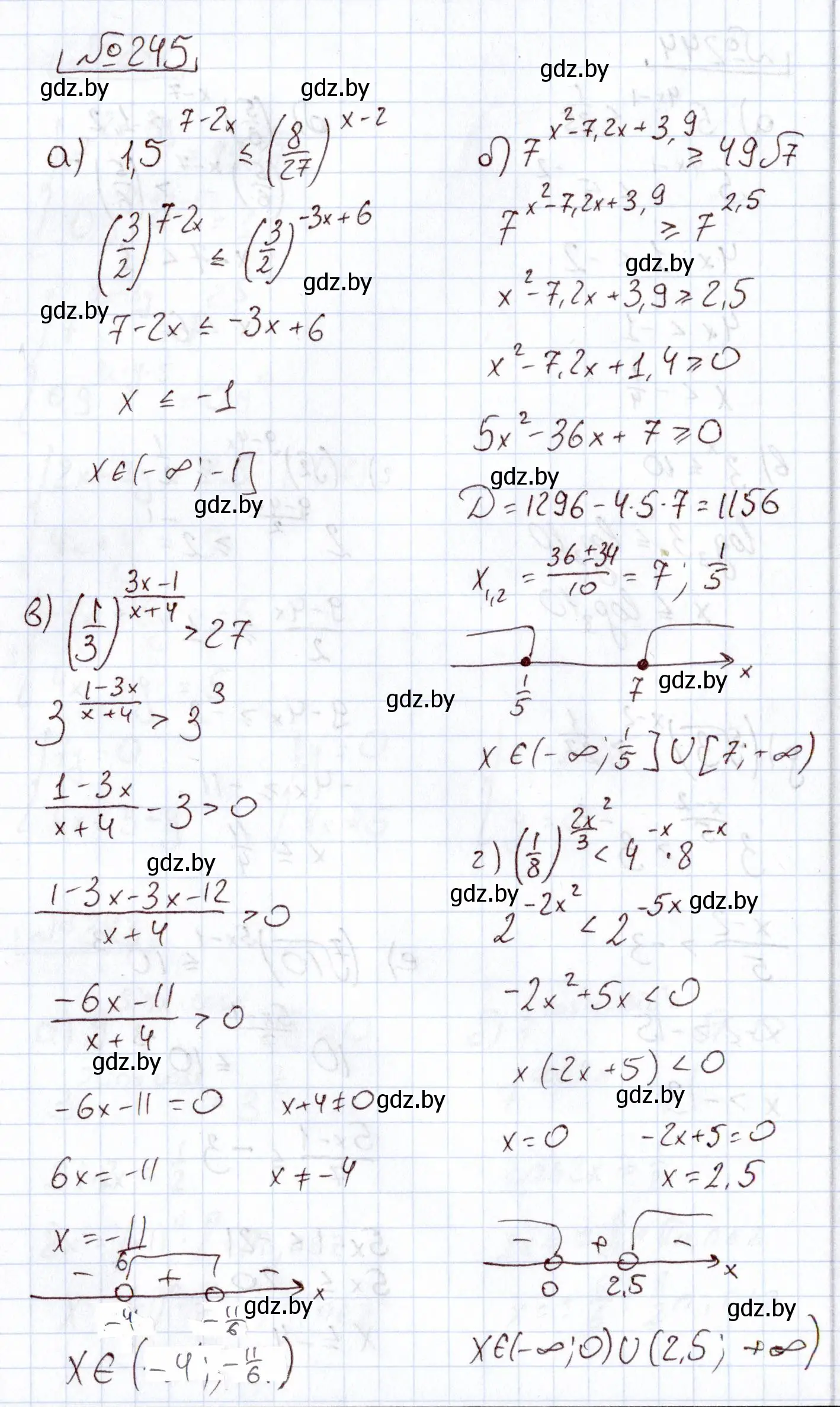 Решение номер 245 (страница 196) гдз по алгебре 11 класс Арефьева, Пирютко, учебник