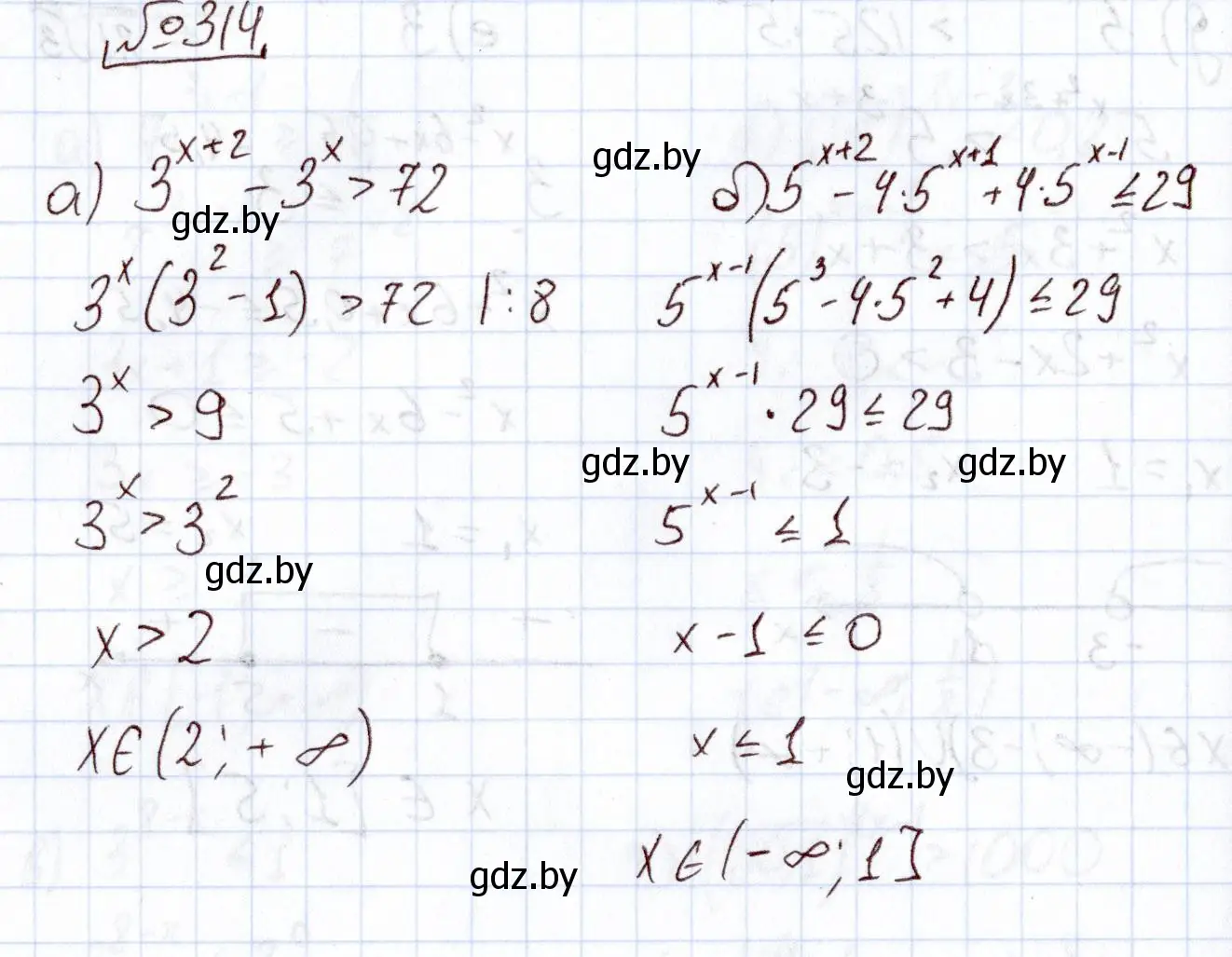 Решение номер 314 (страница 205) гдз по алгебре 11 класс Арефьева, Пирютко, учебник