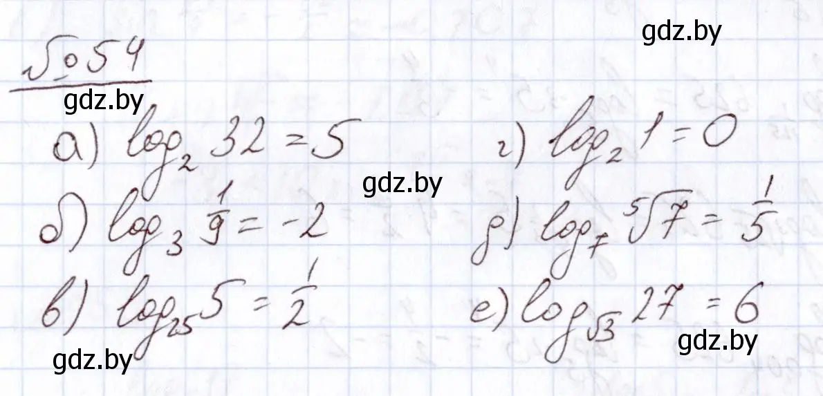 Решение номер 54 (страница 172) гдз по алгебре 11 класс Арефьева, Пирютко, учебник