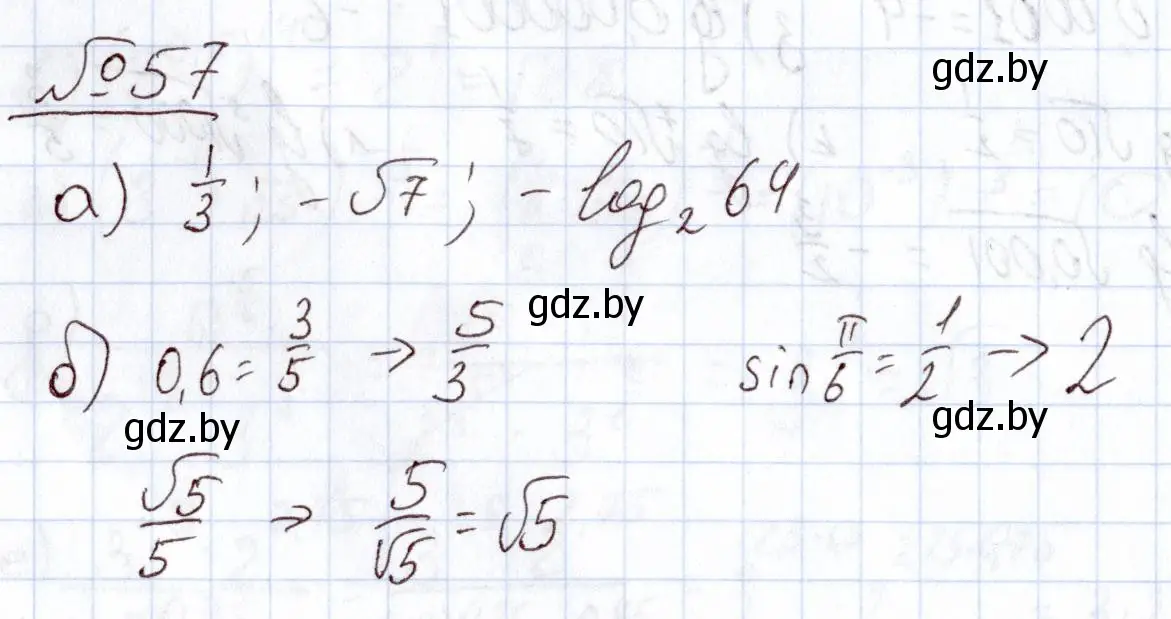 Решение номер 57 (страница 172) гдз по алгебре 11 класс Арефьева, Пирютко, учебник