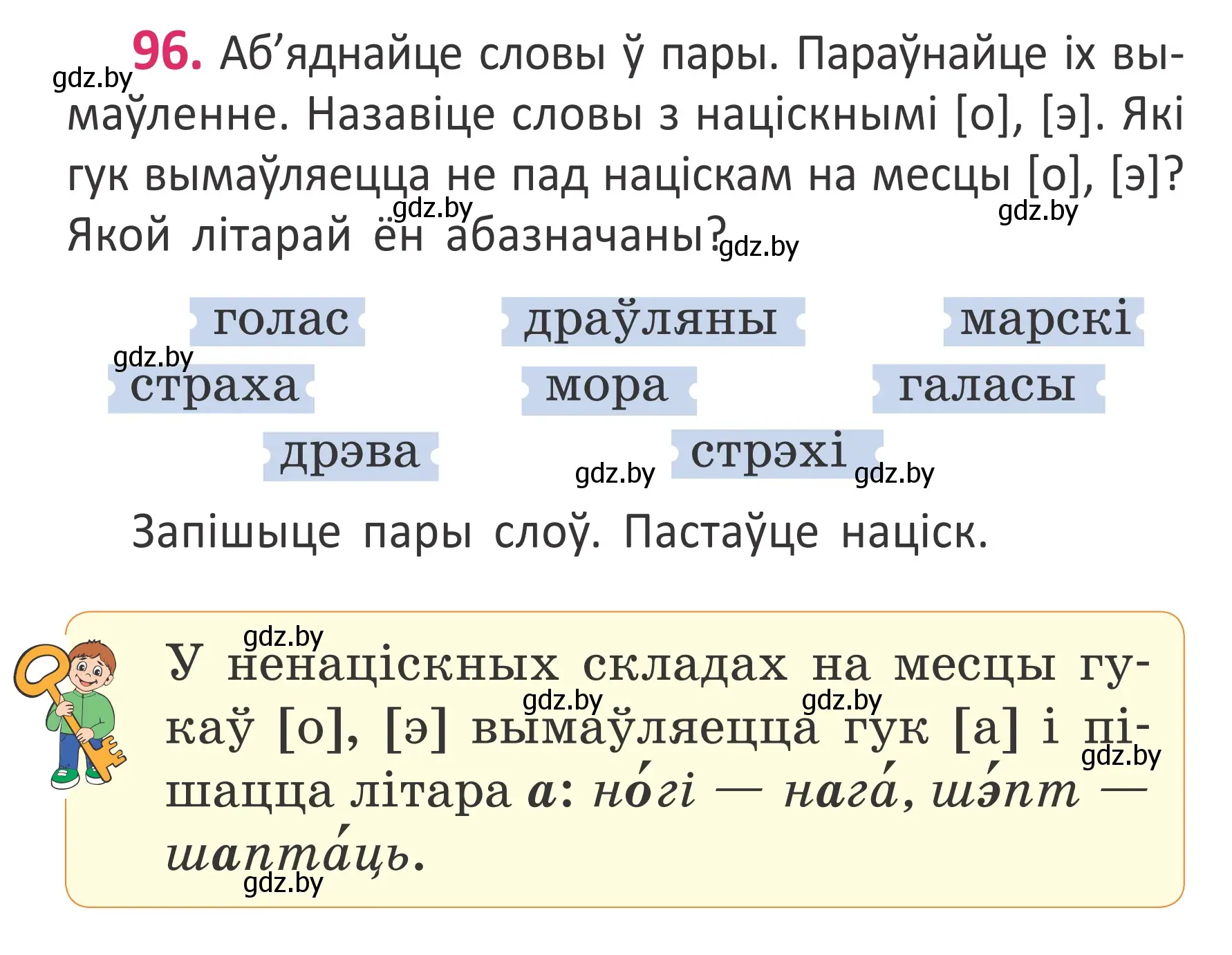 Условие номер 96 (страница 68) гдз по белорусскому языку 2 класс Антановіч, Антонава, учебник 1 часть