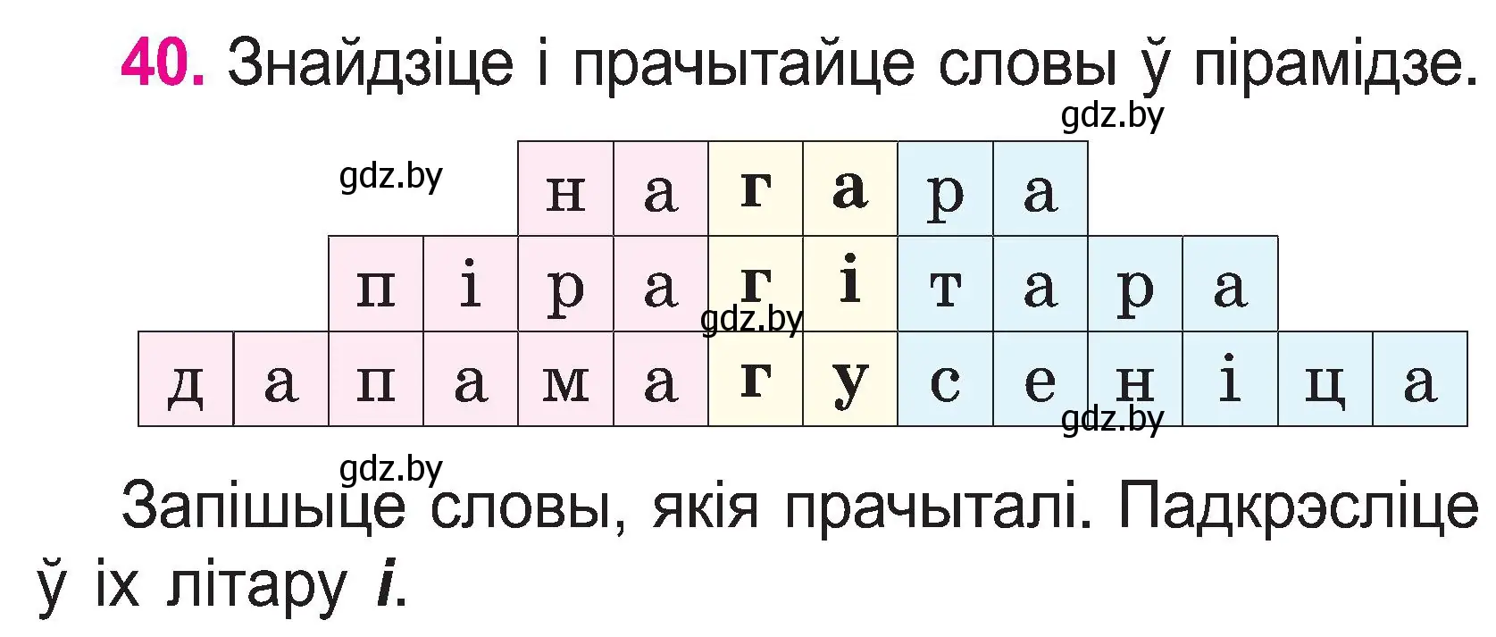 Условие номер 40 (страница 22) гдз по белорусскому языку 2 класс Свириденко, учебник 1 часть