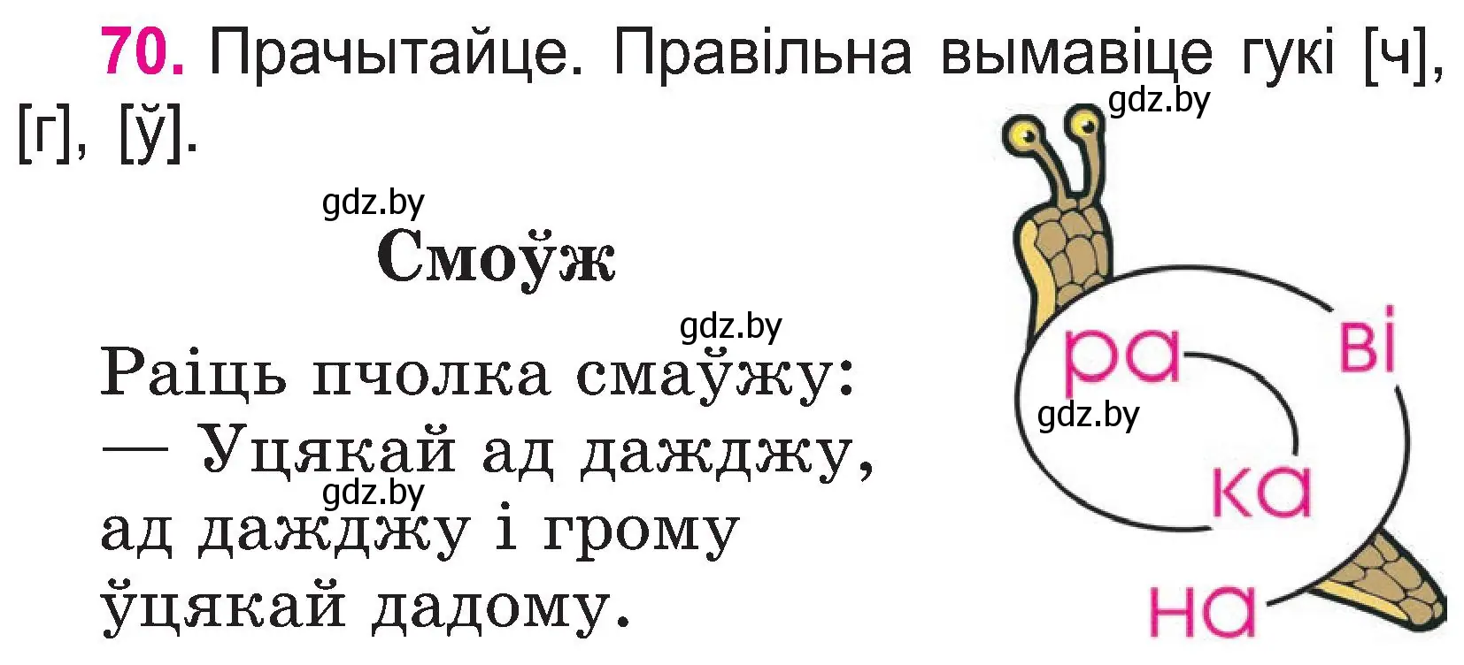 Условие номер 70 (страница 37) гдз по белорусскому языку 2 класс Свириденко, учебник 1 часть