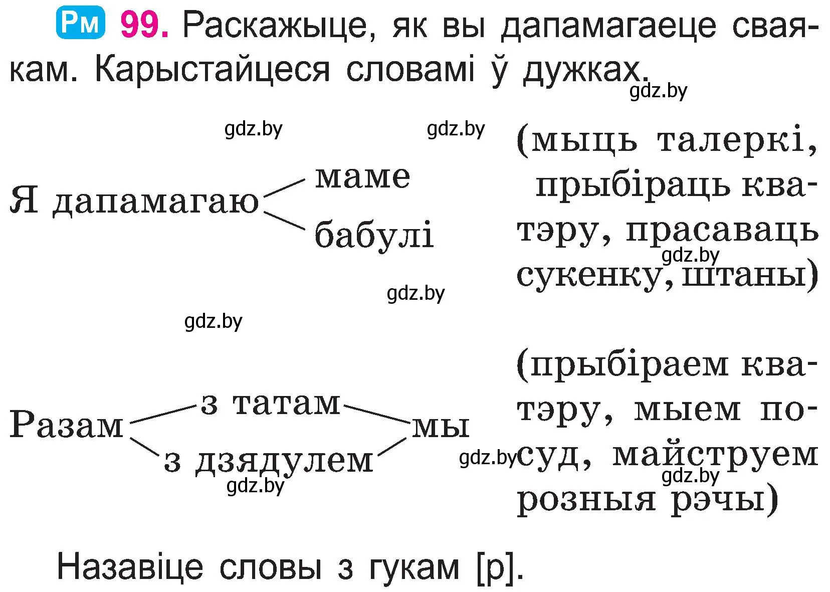 Условие номер 99 (страница 53) гдз по белорусскому языку 2 класс Свириденко, учебник 1 часть