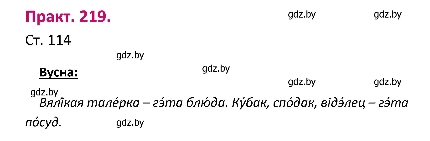 Решение номер 219 (страница 114) гдз по белорусскому языку 2 класс Свириденко, учебник 1 часть