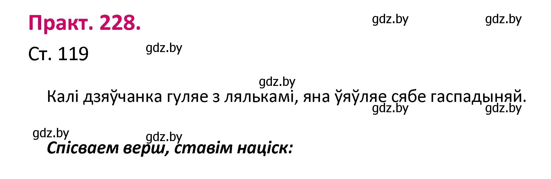 Решение номер 228 (страница 119) гдз по белорусскому языку 2 класс Свириденко, учебник 1 часть