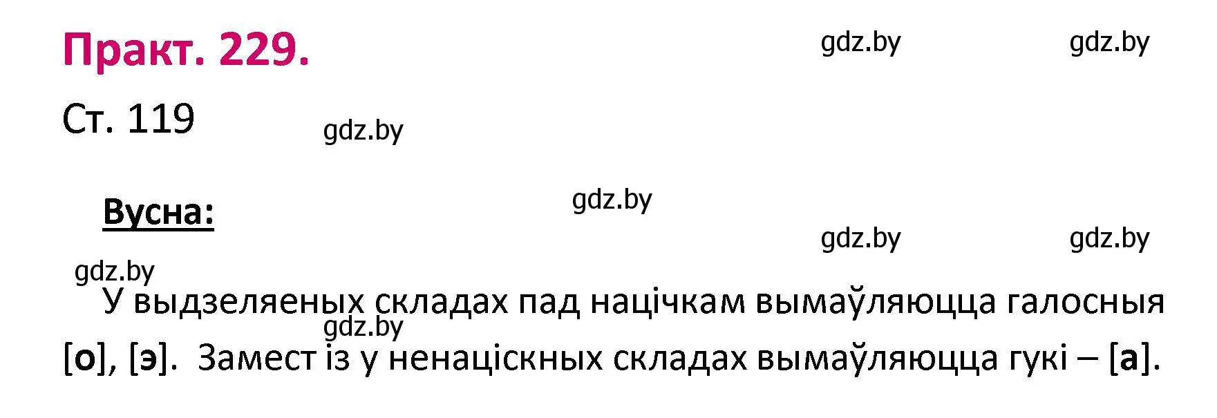 Решение номер 229 (страница 119) гдз по белорусскому языку 2 класс Свириденко, учебник 1 часть