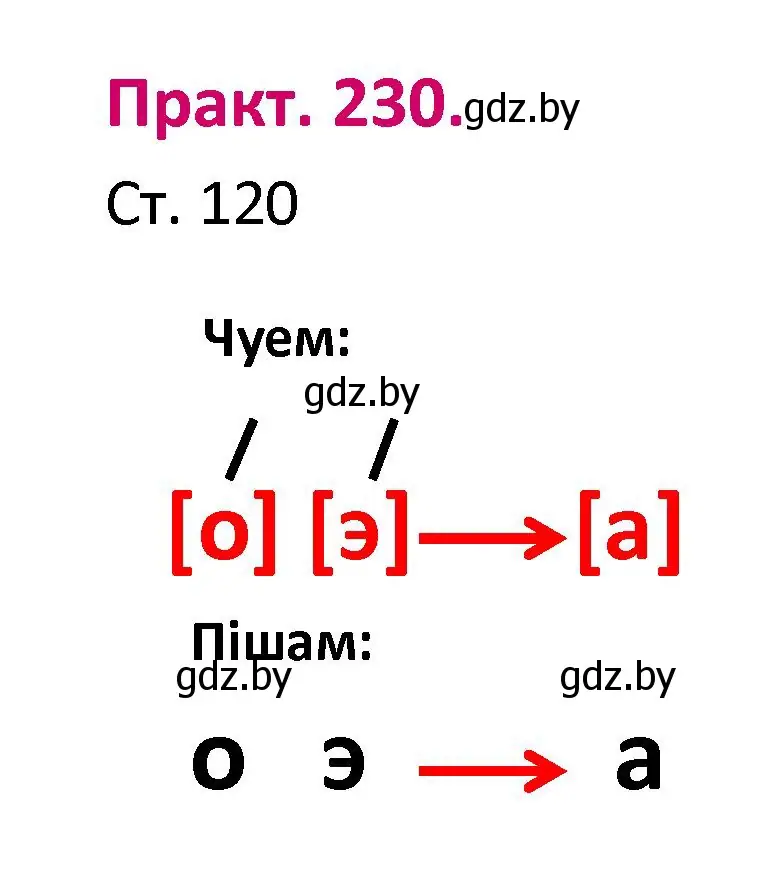 Решение номер 230 (страница 120) гдз по белорусскому языку 2 класс Свириденко, учебник 1 часть