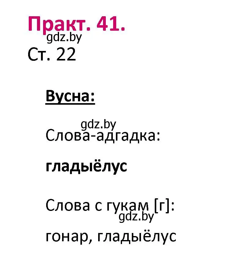 Решение номер 41 (страница 22) гдз по белорусскому языку 2 класс Свириденко, учебник 1 часть