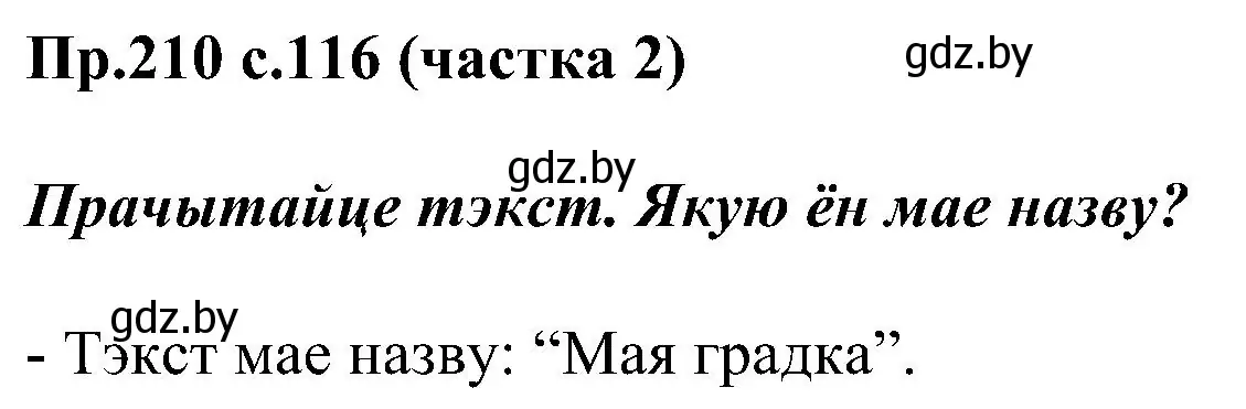 Решение номер 210 (страница 116) гдз по белорусскому языку 2 класс Свириденко, учебник 2 часть