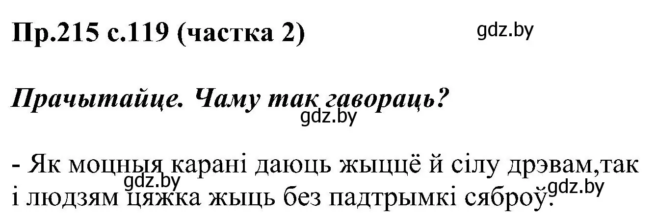 Решение номер 215 (страница 119) гдз по белорусскому языку 2 класс Свириденко, учебник 2 часть