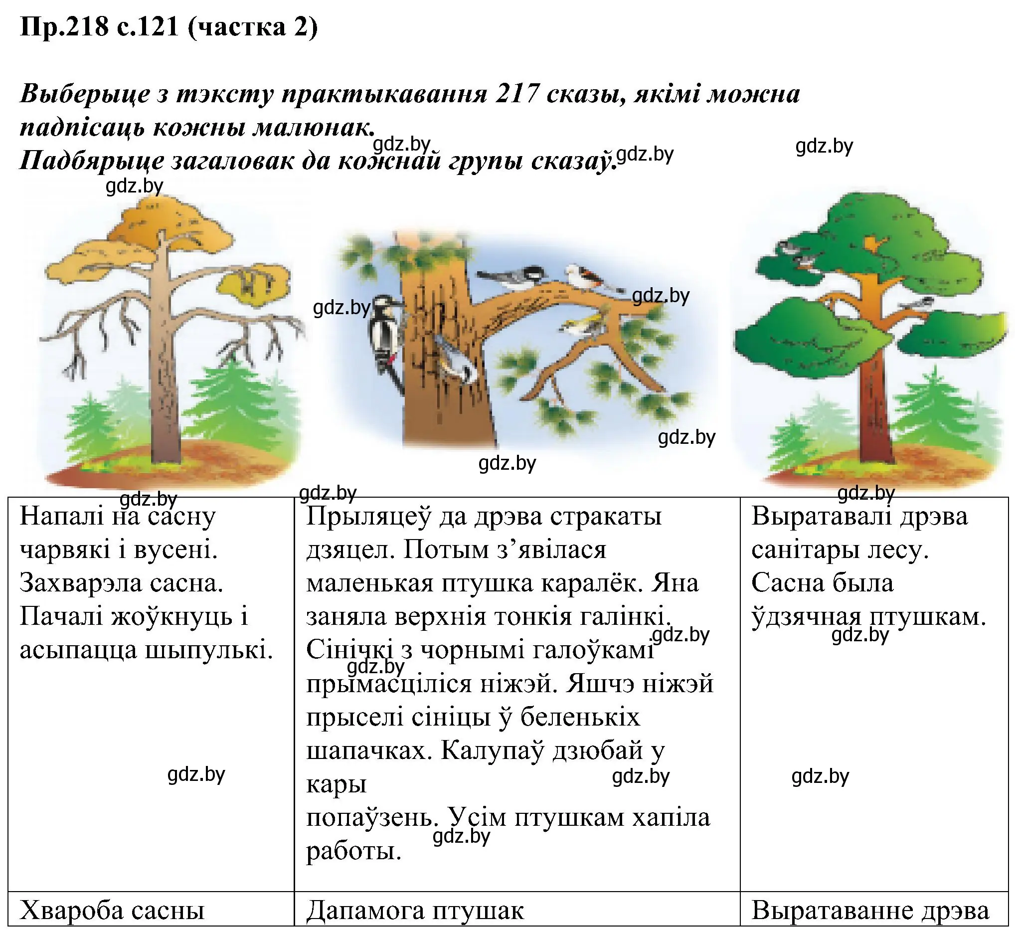 Решение номер 218 (страница 121) гдз по белорусскому языку 2 класс Свириденко, учебник 2 часть