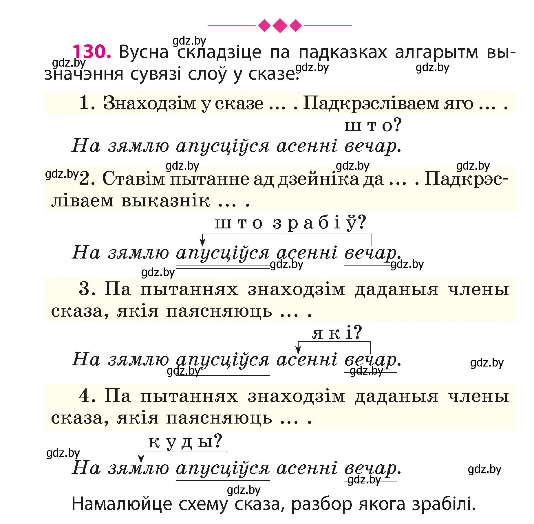 Условие номер 130 (страница 80) гдз по белорусскому языку 3 класс Свириденко, учебник 1 часть